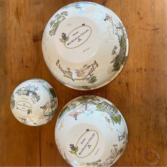 Mackenzie Childs Aurora Pattern Bowls Set of 3 - Picture 3 of 13